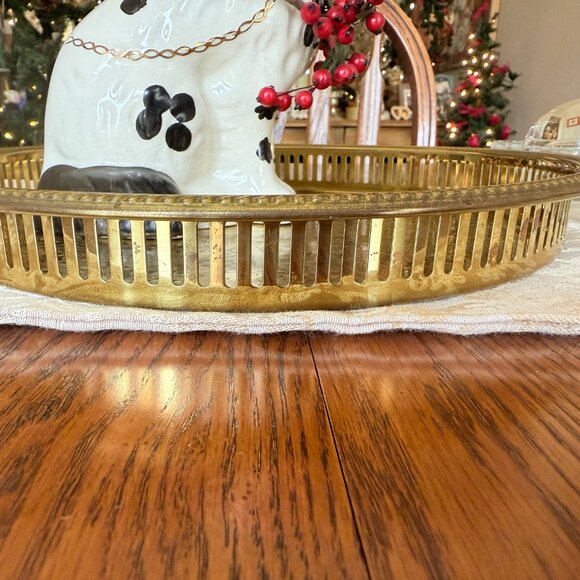 Vintage Brass Etched Reticulated Tray - Picture 11 of 16